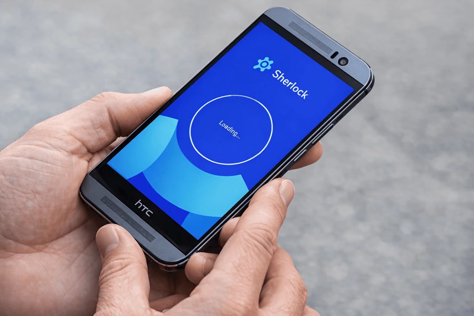 Mobile phone running the Sherlock dynamic analytics application